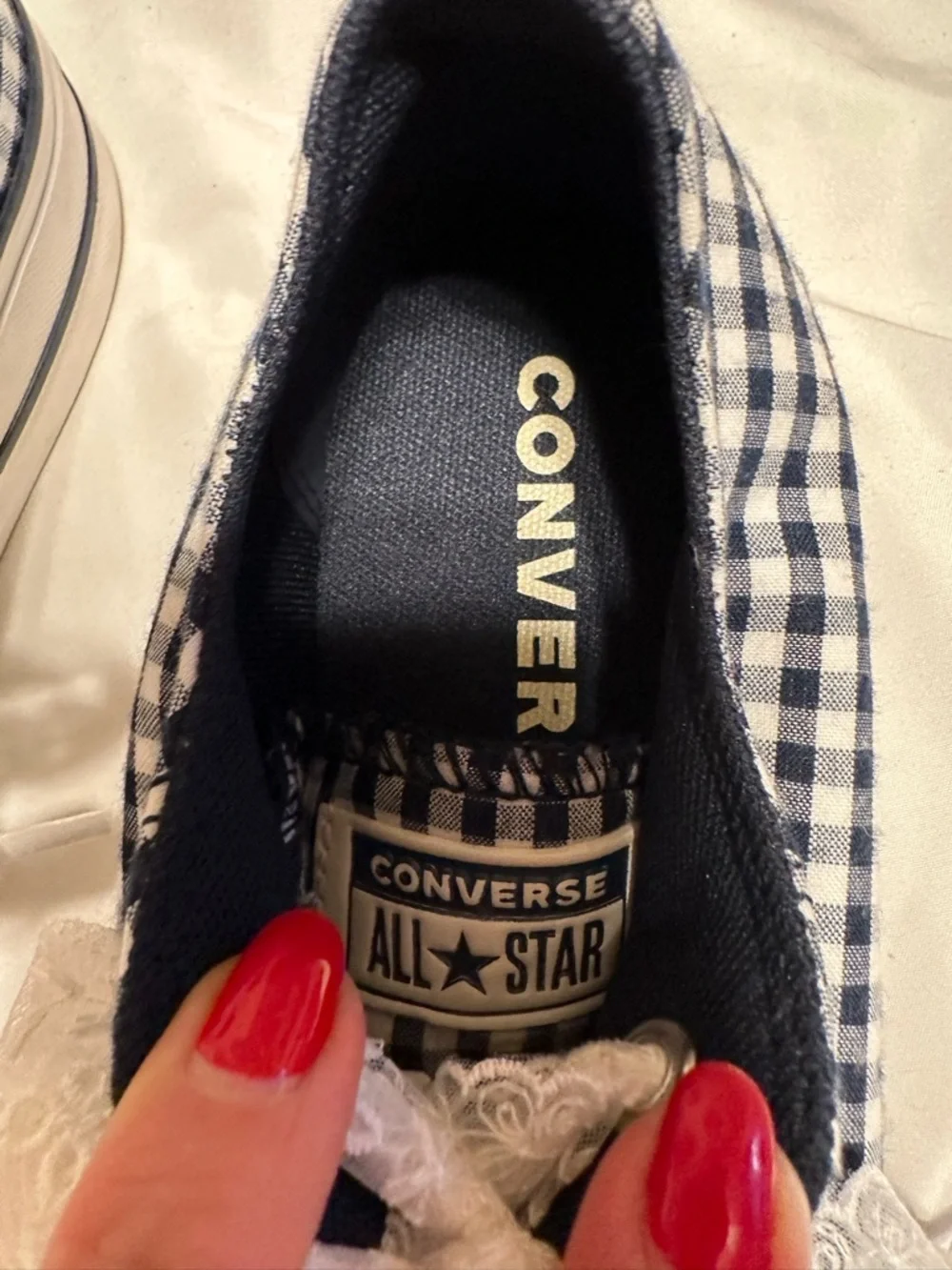 Converse Chuck Taylor All Star Lift Gingham Sneakers 8.5M #coquette#y2k#skater - Picture 8 of 9